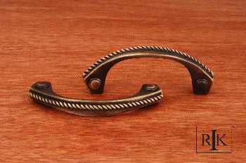 RKI CP-1617-AE: 3" cc Rope Bow Cabinet Pull - Antique English