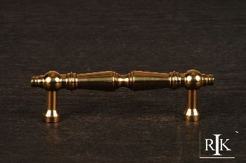 RKI CP-1622-B: 3" cc Plain Tapered Cabinet Pull - Polished Brass