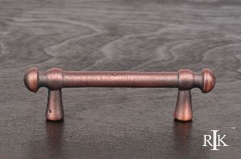 RKI CP-20-DC: 3" cc Distressed Decorative Rod Cabinet Pull - Distressed Copper