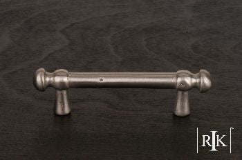 RKI CP-20-P: 3" cc Distressed Decorative Rod Cabinet Pull - Pewter