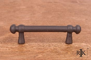 RKI CP-20-RB: 3" cc Distressed Decorative Rod Cabinet Pull - Oil Rubbed Bronze