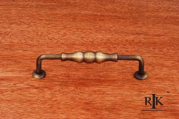 RKI CP-3701-AE: 5" cc Beaded Middle D-Handle Cabinet Pull - Antique English