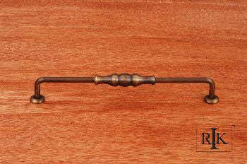 RKI CP-3702-AE: 8" cc Beaded Middle Vertical Cabinet Pull - Antique English