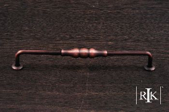 RKI CP-3702-DC: 8" cc Beaded Middle Vertical Cabinet Pull - Distressed Copper