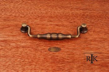 RKI CP-3704-AE: 5" cc Beaded Middle Drop Bail Cabinet Pull - Antique English