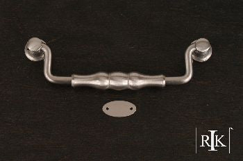 RKI CP-3704-P: 5" cc Beaded Middle Drop Bail Cabinet Pull - Pewter