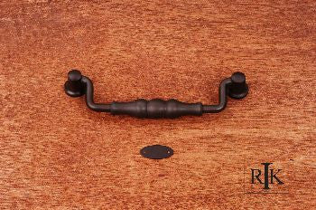 RKI CP-3704-RB: 5" cc Beaded Middle Drop Bail Cabinet Pull - Oil Rubbed Bronze
