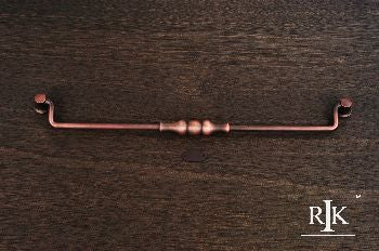 RKI CP-3706-DC: 12" cc Beaded Middle Drop Bail Cabinet Pull - Distressed Copper