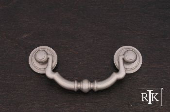 RKI CP-3707-P: 3" cc Sculptured Beaded Drop Bail Cabinet Pull - Pewter