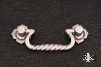 RKI CP-3709-P: 3" cc Rope Drop Bail Cabinet Pull w/Clover Ends - Pewter