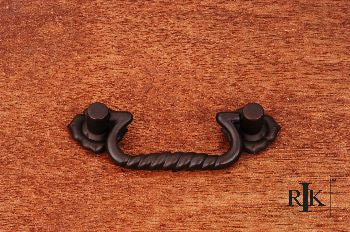 RKI CP-3709-RB: 3" cc Rope Drop Bail Cabinet Pull w/Clover Ends - Oil Rubbed Bronze