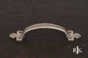 RKI CP-3713-P: 3" cc Divet Indent Bow Cabinet Pull w/Gothic Ends - Pewter