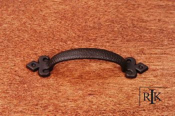 RKI CP-3713-RB: 3" cc Divet Indent Bow Cabinet Pull w/Gothic Ends - Oil Rubbed Bronze