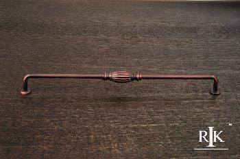 RKI CP-3720-DC: 12" cc Indian Drum Vertical Cabinet Pull - Distressed Copper