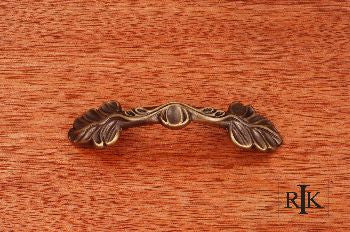 RKI CP-402-AE: 3" cc Two Leaf Arch Cabinet Pull - Antique English