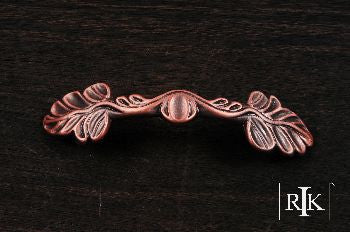 RKI CP-402-DC: 3" cc Two Leaf Arch Cabinet Pull - Distressed Copper