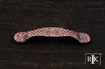 RKI CP-406-DC: 3" cc Flowery Ornate Cabinet Pull - Distressed Copper