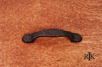 RKI CP-406-RB: 3" cc Flowery Ornate Cabinet Pull - Oil Rubbed Bronze