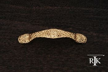 RKI CP-406: 3" cc Flowery Ornate Cabinet Pull - Polished Brass