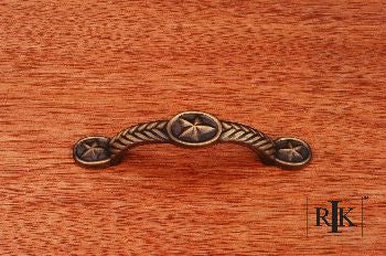 RKI CP-409-AE: 3" cc Rugged Texas Star Cabinet Pull - Antique English