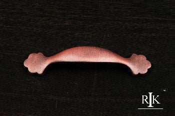 RKI CP-41-DC: 3" cc Ornate Foot Bow Cabinet Pull - Distressed Copper
