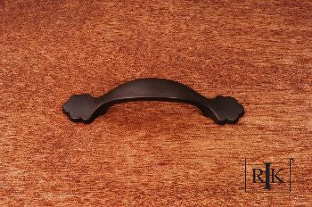 RKI CP-41-RB: 3" cc Ornate Foot Bow Cabinet Pull - Oil Rubbed Bronze