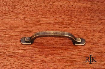 RKI CP-42-AE: 3" cc Two Step Foot Rectangular Cabinet Pull - Antique English