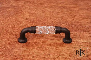 RKI CP-43-RB: 3" cc Bow Acrylic D-Handle Cabinet Pull - Oil Rubbed Bronze