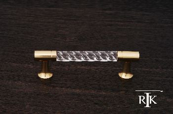 RKI CP-47: 3" cc Acrylic Swirl Cabinet Pull - Polished Brass