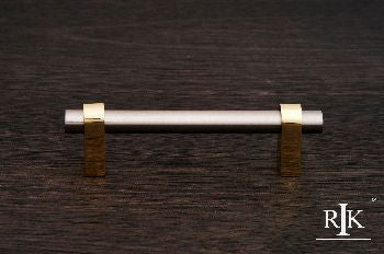 RKI CP-54: 3" cc Plain Rod Cabinet Pull - Pewter & Brass