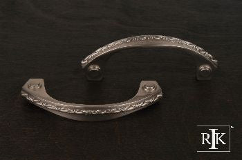 RKI CP-5617-P: 3" cc Deco-Leaf Bow Cabinet Pull - Pewter
