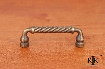 RKI CP-800-AE: 3" cc Twisted Cabinet Pull - Antique English
