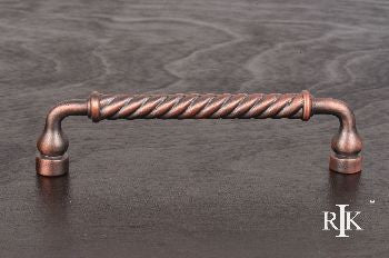 RKI CP-801-DC: 5" cc Twisted Cabinet Pull - Distressed Copper