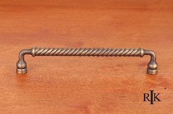 RKI CP-802-AE: 8" cc Twisted Cabinet Pull - Antique English