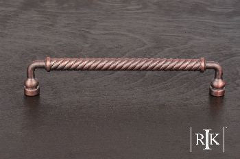 RKI CP-802-DC: 8" cc Twisted Cabinet Pull - Distressed Copper