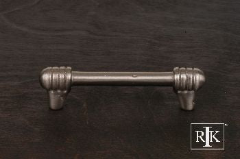 RKI CP-814-P: 3-1/2" cc Distressed Rod w/Swirl Ends Cabinet Pull - Pewter