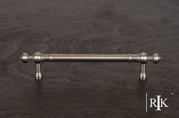 RKI CP-816-P: 5" cc Plain Cabinet Pull w/Decorative Ends - Pewter