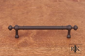 RKI CP-816-RB: 5" cc Plain Cabinet Pull w/Decorative Ends - Oil Rubbed Bronze