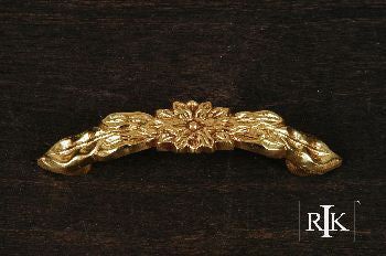 RKI CP-82: 3" cc Flower Cabinet Pull - Polished Brass