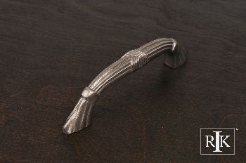 RKI CP-853-P: 3" cc Ornate Bow Cabinet Pull w/Lines & Crosses - Pewter
