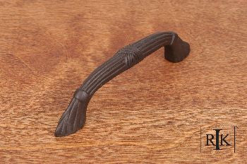 RKI CP-853-RB: 3" cc Ornate Bow Cabinet Pull w/Lines & Crosses - Oil Rubbed Bronze
