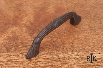 RKI CP-854-RB: 3-1/2" cc Ornate Bow Cabinet Pull w/Lines & Crosses - Oil Rubbed Bronze