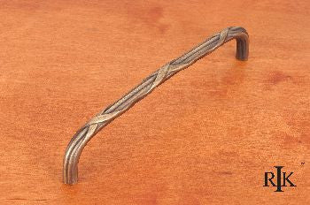 RKI CP-858-AE: 8" cc Lines And Crosses Cabinet Pull - Antique English