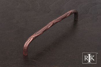 RKI CP-858-DC: 8" cc Lines And Crosses Cabinet Pull - Distressed Copper