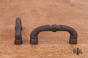 RKI CP-862-RB: 3" cc Bow Cabinet Pull w/Petals And Solid Line - Oil Rubbed Bronze
