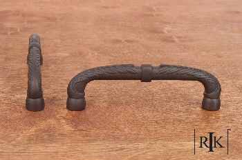 RKI CP-863-RB: 5" cc Bow Cabinet Pull w/Petals And Solid Line - Oil Rubbed Bronze