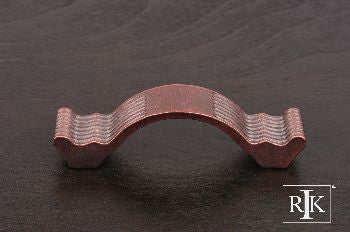 RKI CP-870-DC: 3" cc Wavy Contoured Cabinet Pull w/Lines - Distressed Copper