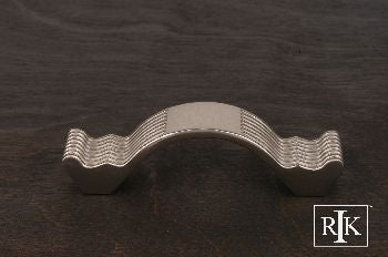 RKI CP-870-P: 3" cc Wavy Contoured Cabinet Pull w/Lines - Pewter