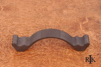 RKI CP-871-RB: 3-1/2" cc Wavy Contoured Cabinet Pull w/Lines - Oil Rubbed Bronze