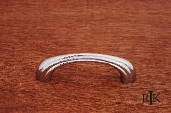 RKI CP-92-C: 3" cc Contoured Lines Bow Cabinet Pull - Polished Chrome